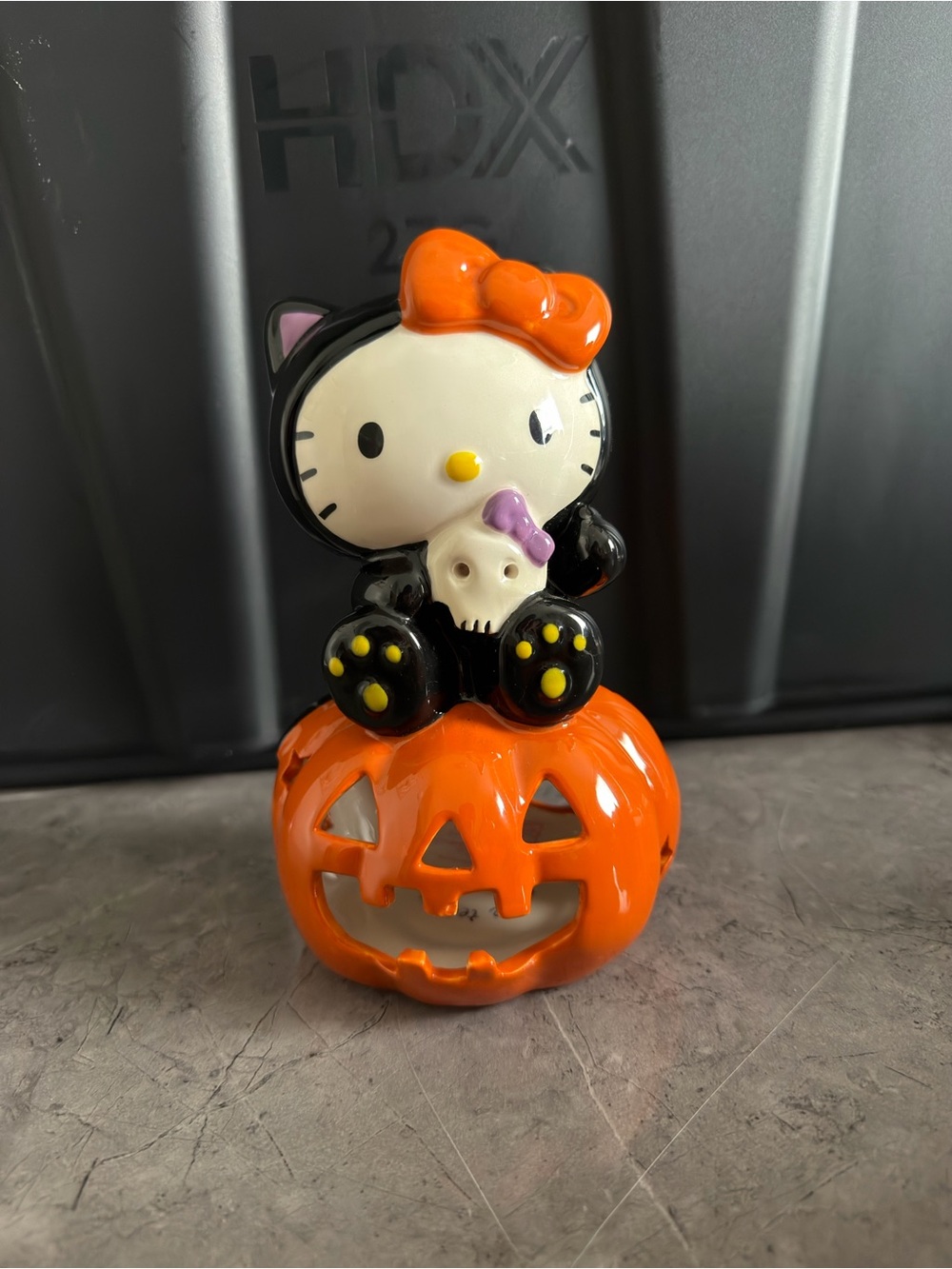 Hello kitty black cat candle figurine
